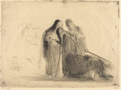 ルルド、麻痺者 (2 番目のプレート) 作： Jean Louis Forain