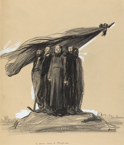 旗の下の組合、c。 19141919. 作： Jean Louis Forain