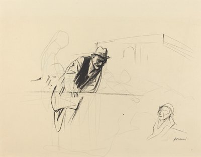 ヴェルサイユ宮殿トリアノンでの交渉（1919年頃）。 作： Jean Louis Forain