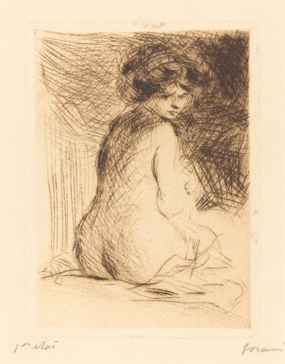 後ろから見た裸婦 作： Jean Louis Forain