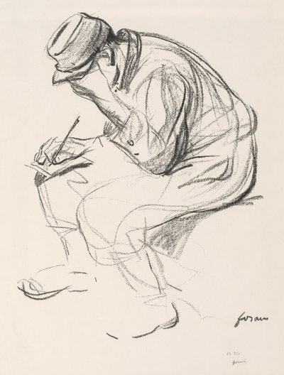 手紙を書く戦争の囚人。 作： Jean Louis Forain