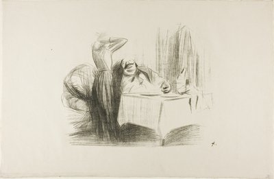 個室食堂風景（横皿） 作： Jean Louis Forain
