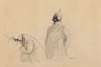 プロイセンの兵士と民間人、c。 1919年。 作： Jean Louis Forain