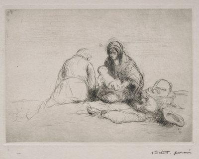 エジプトへのフライトで休憩。 作： Jean Louis Forain
