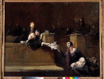法廷の場面 ジャン・ルイ・フォラン（1852-1931）の絵画 20世紀 日0,73x0,92 m パリ、ルーヴル美術館 作： Jean Louis Forain