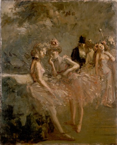 劇場の翼の中の風景、c1870-1900 作： Jean Louis Forain