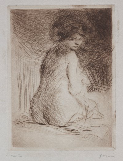 後ろから見たヌードの女性 作： Jean Louis Forain