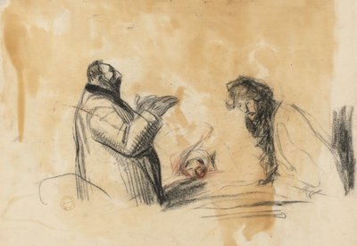 In the Hospitalの1800年代の第4四半期または1900年代の最初の3分の1のスケッチ。 作： Jean Louis Forain
