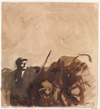 塹壕の兵士 (直訳) 作： Jean Louis Forain