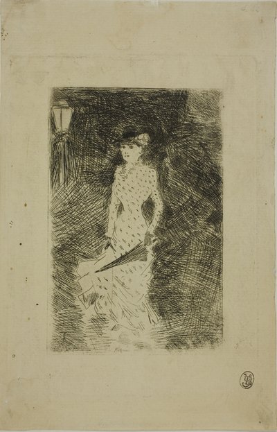 傘をさして散歩する女性 作： Jean Louis Forain