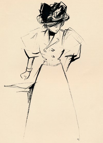 Forain、c1898によるインディアンインクの研究 作： Jean Louis Forain