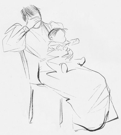 ラインで勉強、c1898 作： Jean Louis Forain