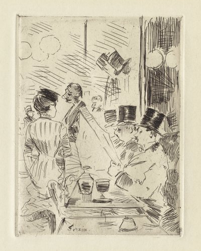 ニュー・アテネのカフェ、1876年頃（エッチング） 作： Jean Louis Forain