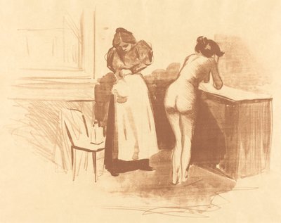 粗毛手袋でのマッサージ 作： Jean Louis Forain