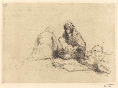 エジプトへの逃亡中の休息 作： Jean Louis Forain