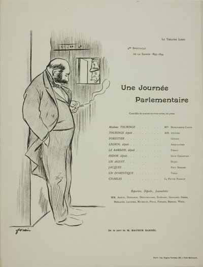 Une Journee Parlementaire』シアタープログラム 作： Jean Louis Forain