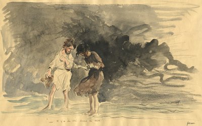海にはトウモロコシがあります！1800年代の第4四半期または1900年代の最初の3分の1です。 作： Jean Louis Forain