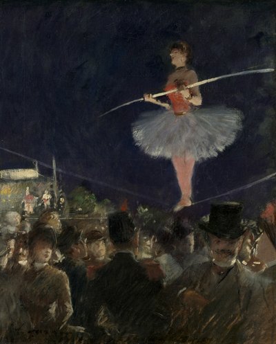 タイトロープウォーカー、1885年 作： Jean Louis Forain
