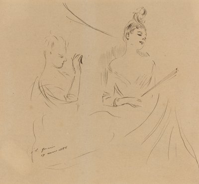 丸太の二人の女性 作： Jean Louis Forain