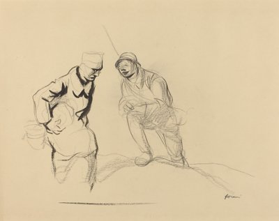 二人の兵士、191419年頃。 作： Jean Louis Forain