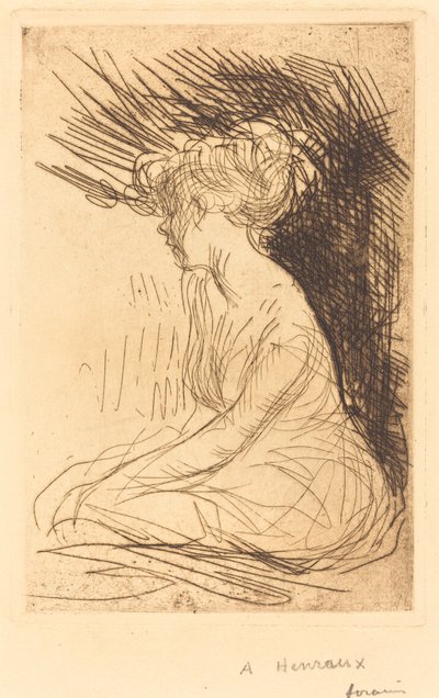 プロフィールに座っている女性 作： Jean Louis Forain