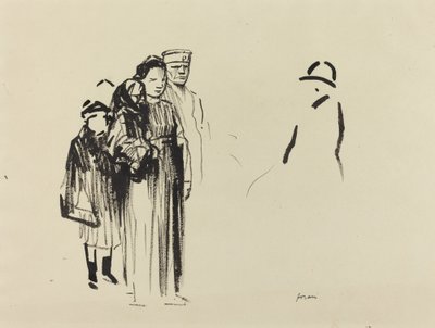 ドイツ兵と一緒にいる女性と 2 人の子供、c. 19141919. 作： Jean Louis Forain