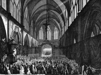 フランス革命。1789年8月5日、バスティーユの本部で亡くなった市民のサン・ジャック・ドゥ・ロピタル(Saint Jacques de l