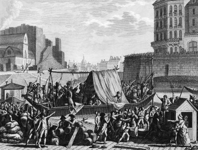 フランス革命。8月6日、サンポール港にパウダーボートが停泊 作： Jean Louis II (after) Prieur