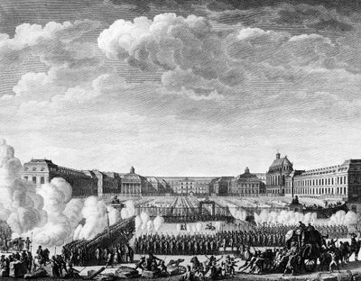 フランス革命：国王は10月6日にパリに来ることを約束した 作： Jean Louis II (after) Prieur