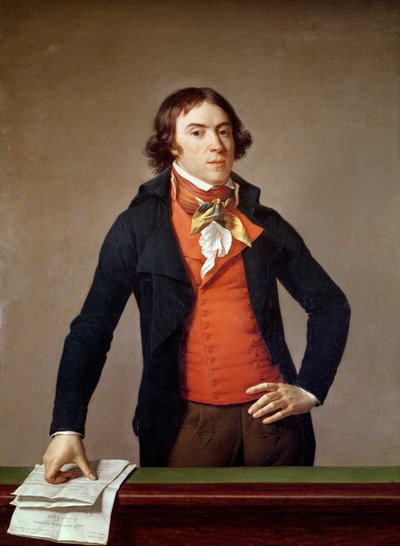 1793年1月4日、ルイ16世（1754-93）の判決を受けたベルトランバレルドヴザック（1755-1841） 作： Jean Louis Laneuville