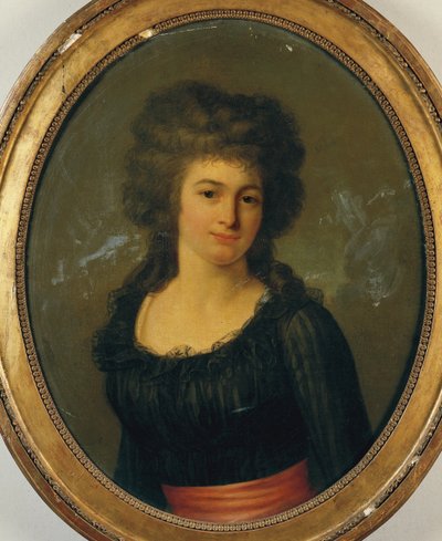 赤いサッシと黒のドレスを着た紳士の肖像画 作： Jean Louis Laneuville