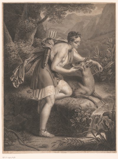 ディアナのニンフが鹿の首から矢を抜く La Nymphe de Diane (オブジェクトのタイトル) 作： Jean Louis Potrelle