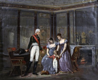 皇后ジョゼフィーヌがアレクサンドル皇帝に娘オルタンスと孫ルイ＝ナポレオンを贈る、 作： Jean Louis Victor Viger du Vigneau