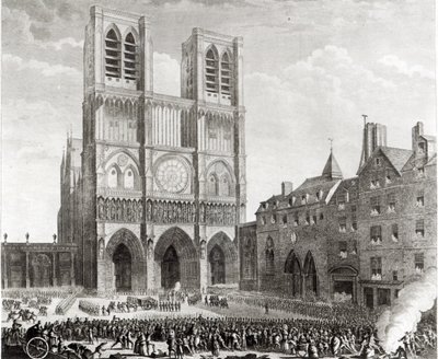 トーマス・ド・マヒ（1744-90）ノートルダムの前で名誉ある償いをするファブラの侯爵、ピエール・ガブリエル・ベルトー（1737-1831）1790によって彫刻 作： Jean Louis the Younger Prieur