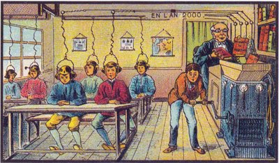 学校で。 2000 年、1899 年のシリーズのビジョンから 作： Jean Marc Côté