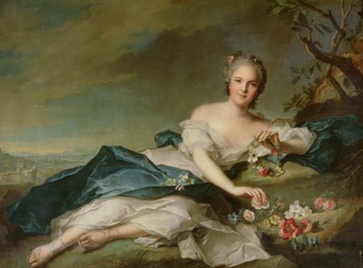 ヘンリエッタマリアオブフランス（1606-69年）、フローラ、1742年 作： Jean Marc Nattier