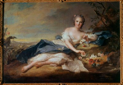 ルイ15世の娘、フローレのフランス王女アンリエット（1727-1752）の肖像 ジャン・マルク（Jean-Marc）・ナティエ（1685-1766）の絵画 1742年 日 0,96x1,51 m 作： Jean Marc Nattier