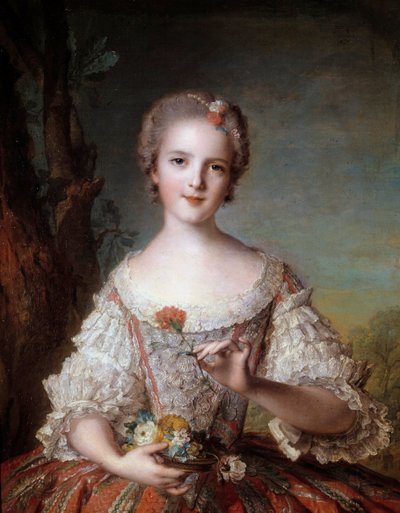 フランス国王ルイ15世の娘ルイーズ夫人（1737-1787）の肖像 ジャン・マルク（Jean-Marc）・ナティエ（1685-1766）の絵画 1748年 日 0,98x0,85 m 作： Jean Marc Nattier