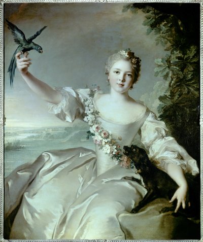 Antin侯爵夫人Mathilde de Canisyの肖像 - ジャン・マルク（ジャン・マルク）・ナティエ（1685-1766）の絵画 作： Jean Marc Nattier