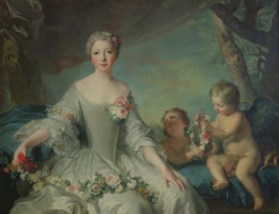 1731年、フローラとしてルイーズダイアンドルレアン（1716〜36年）と推定される肖像画 作： Jean Marc Nattier