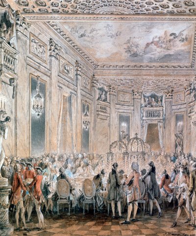ルーヴェシエンヌでのごちそう、1771 作： Jean Michel the Younger Moreau
