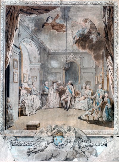 Mmeルイーズ、息子に別れを告げる、1772年 作： Jean Michel the Younger Moreau