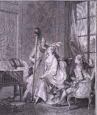 I.S.ヘルマン（1743-1809）が彫った「共通の和音」。 作： Jean Michel the Younger (after) Moreau