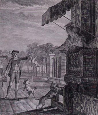 Camligue（1785年頃）が彫った「成功した賭け」。 作： Jean Michel the Younger (after) Moreau