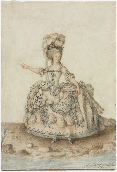 オペラ歌手の衣装研究 作： Jean Michel the Younger Moreau