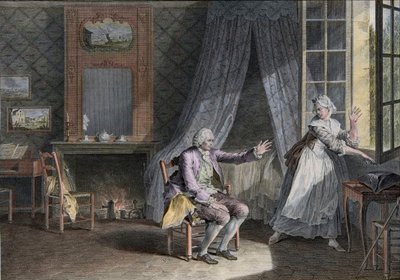 ジャン・ジャック・ルソーの最後の言葉（1712-1778）ジュネーブの英語圏の作家。18世紀末のエングレーヴィング、Moreau le Jeune Les Dernieres Paroles Jean-Jacques Rousseau d