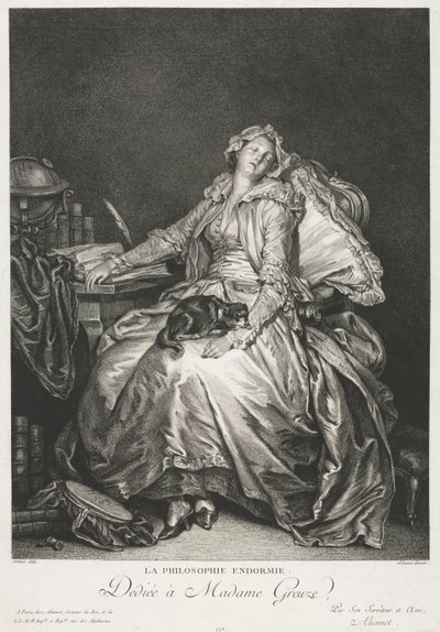 マダムグリューズアスリープ、1776年。 作： Jean Michel the Younger Moreau