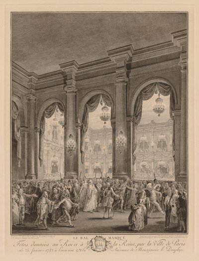 1782 年 1 月 23 日、オテル ド ヴィルでの仮面舞踏会 作： Jean Michel the Younger Moreau