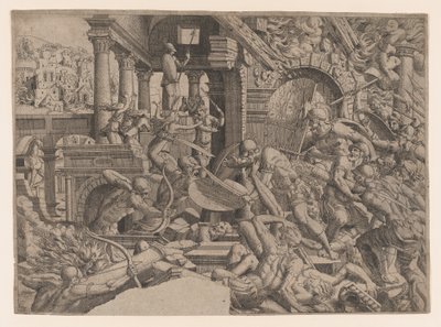 トロイの略奪、1535-55年。 作： Jean Mignon