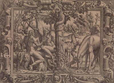 イブの誘惑、1535-55。 作： Jean Mignon